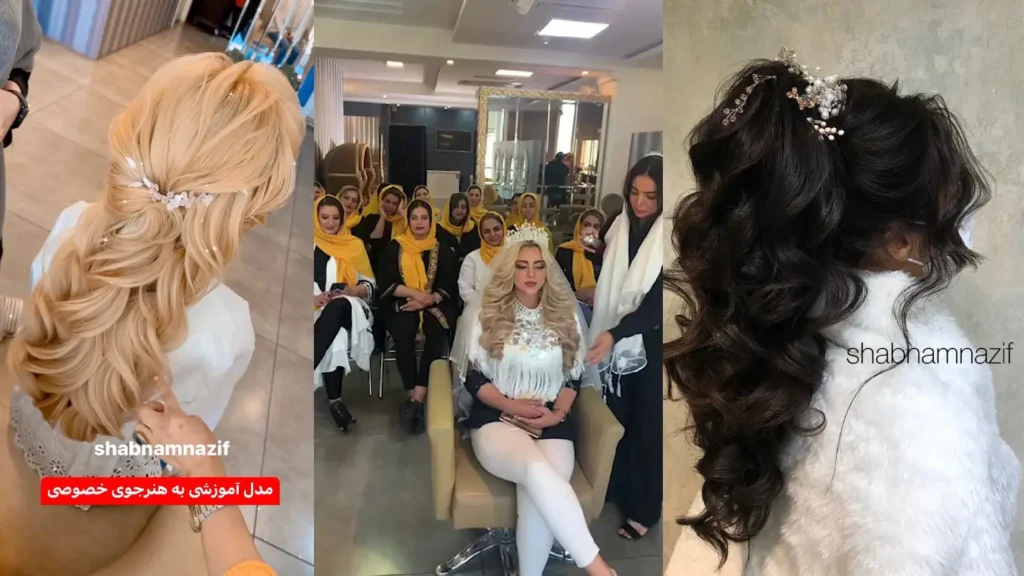 دوره آموزش شینیون موی حرفه‌ای ، شنیون مو با شبنم نظیف