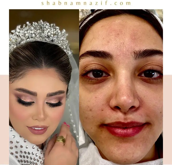 خدمات تخصصی گریم حرفه ای عروس سالن زیبایی شبنم نظیف